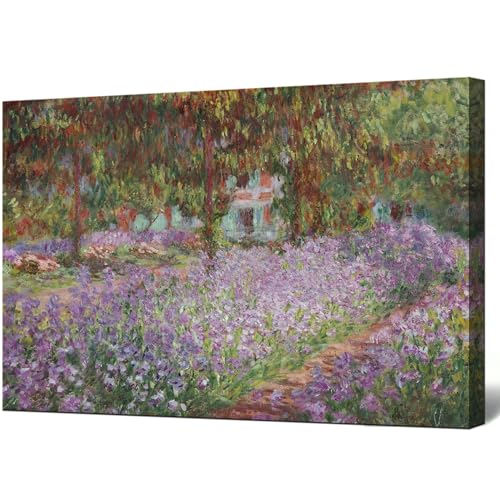 OKEXCKK Irises in Monet's Garden, 1900 by Claude Monet - Canvas Art Wall Decor Painting Artwork Print -16" x 24" - Image 1