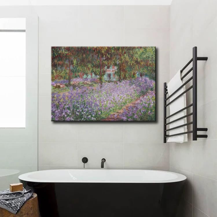 OKEXCKK Irises in Monet's Garden, 1900 by Claude Monet - Canvas Art Wall Decor Painting Artwork Print -16" x 24" - Image 3