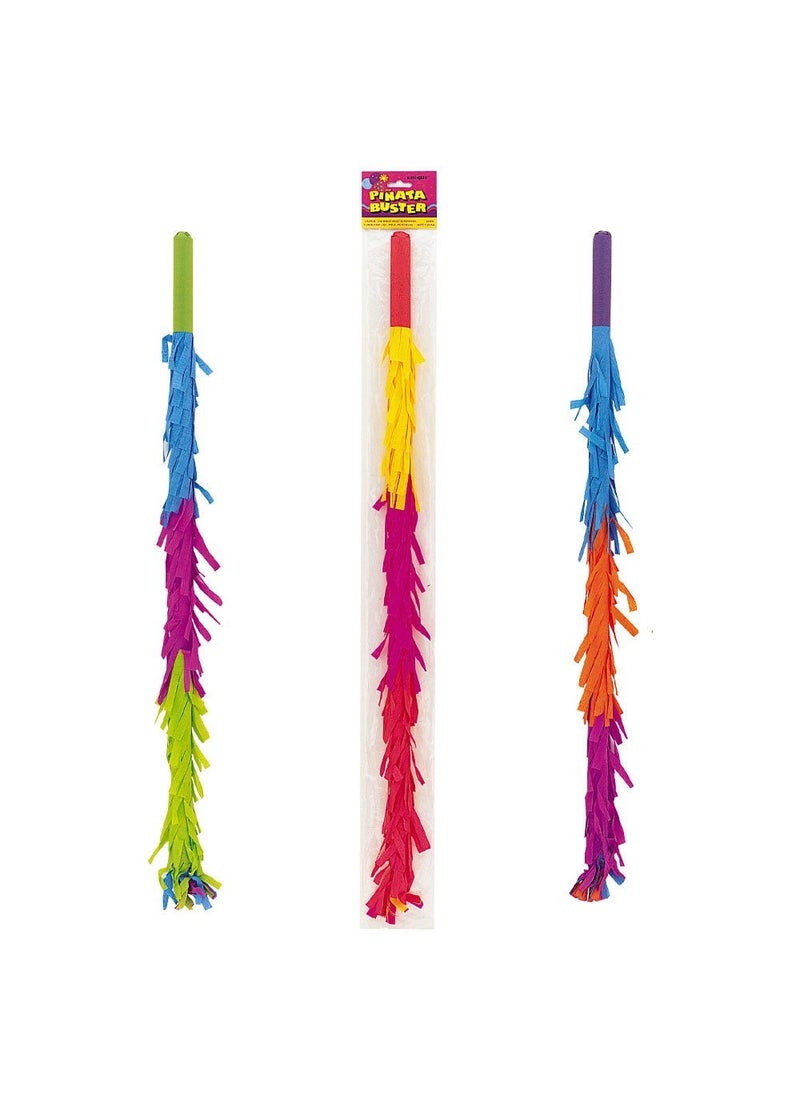 Unique Piñata Stick Multi-Color Paper Plastic 47cm Individual