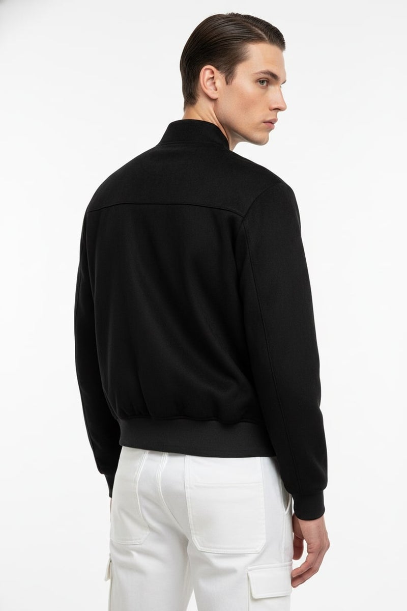 Nobero Suede Touch Bomber Jacket | Men’s Bomber Jacket | Regular Fit | Soft Knitted Suede (Poly-Woven) | Premium Suede-Touch Feel | Gunmetal Zipper + Zippered Side Pockets - Image 5