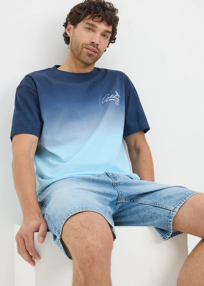 Matalan Blue Dip Dye T-Shirt
