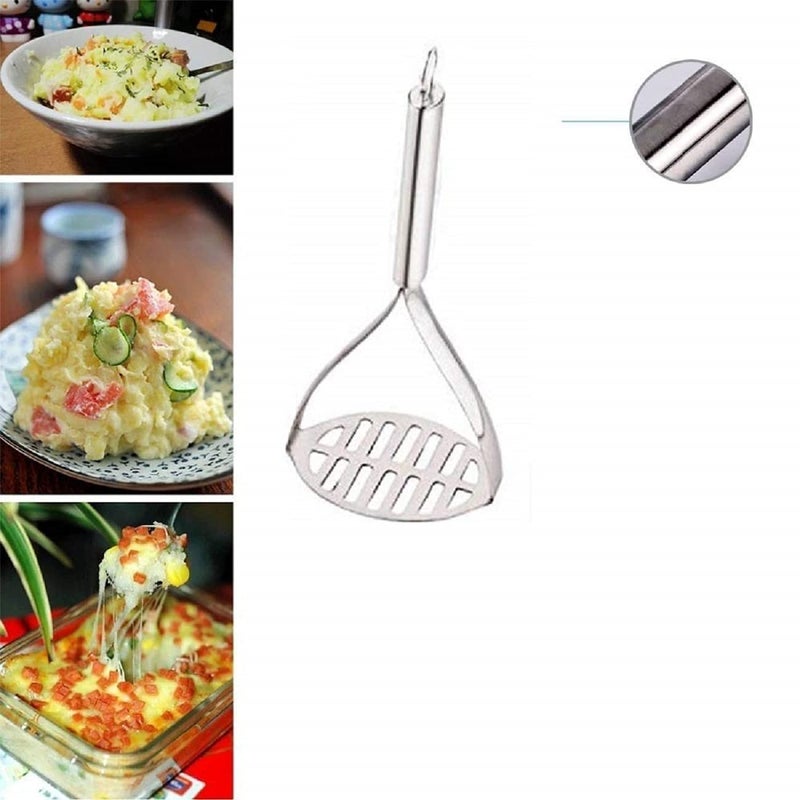 ZUNBELLA ZUNBELLA Stainless Steel Double Handle Masher Can be Used to Easily mash Boiled Potatoes and Other Vegetables for pav bhaji Stuffed paratha Masala dosa etc  - Image 4