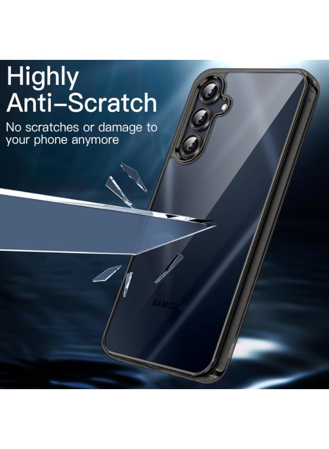 Lion Store Transparent Silicone Case with Black Frame Compatible with Samsung Galaxy A36/A56 5G, Liquid Silicone Cover, Anti-Yellowing Transparent (Black) - Image 5
