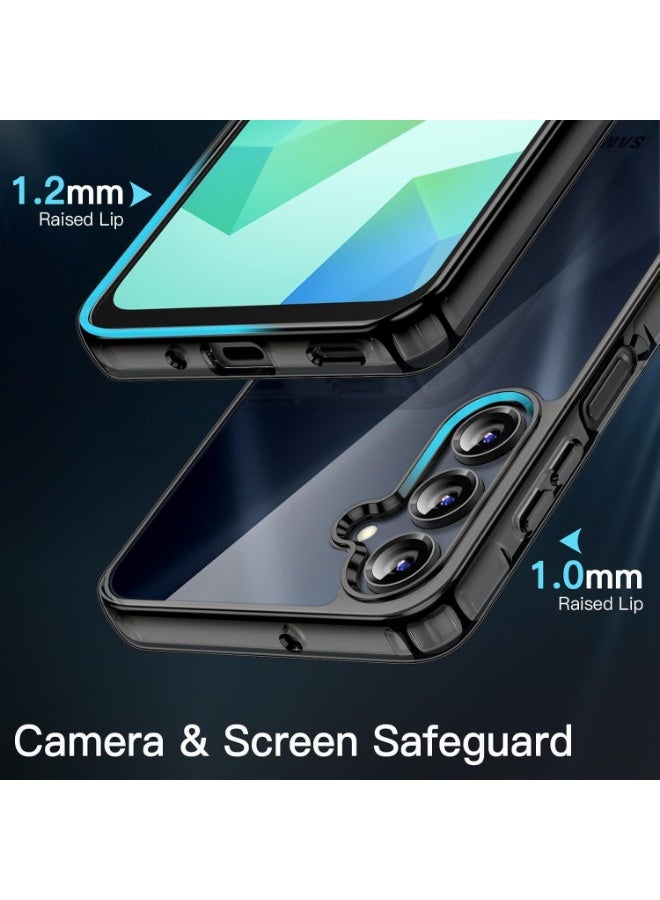 Lion Store Transparent Silicone Case with Black Frame Compatible with Samsung Galaxy A36/A56 5G, Liquid Silicone Cover, Anti-Yellowing Transparent (Black) - Image 4