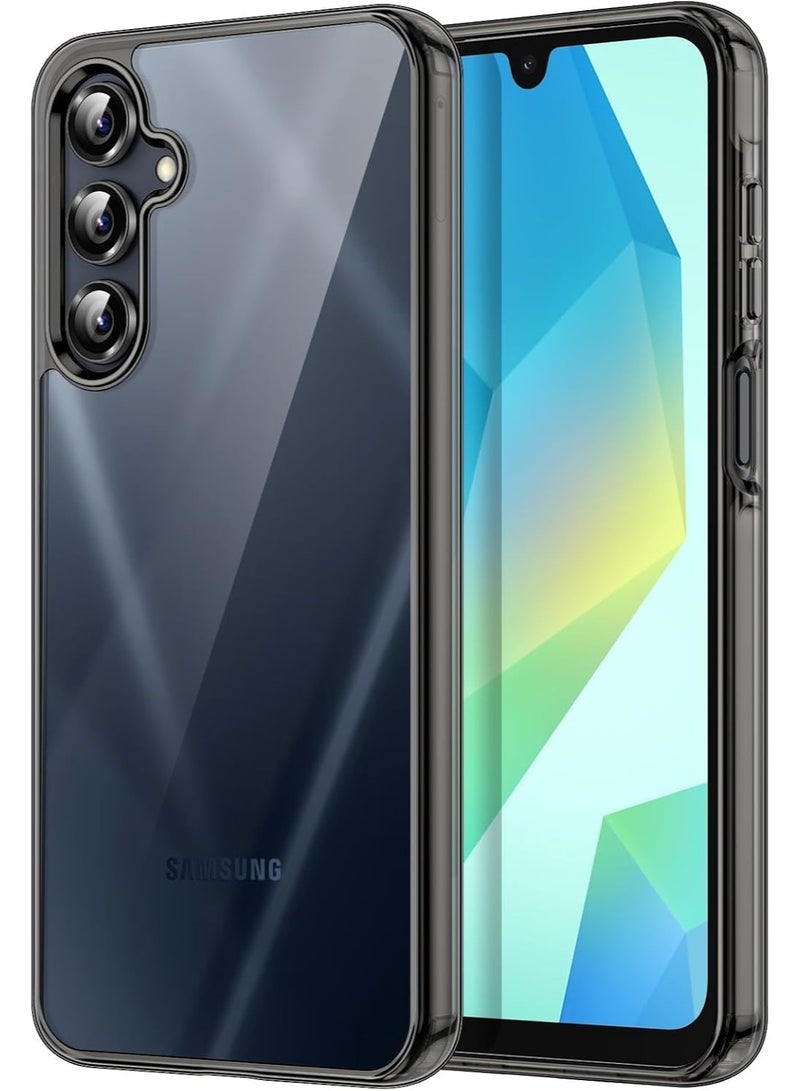 Lion Store Transparent Silicone Case with Black Frame Compatible with Samsung Galaxy A36/A56 5G, Liquid Silicone Cover, Anti-Yellowing Transparent (Black) - Image 1