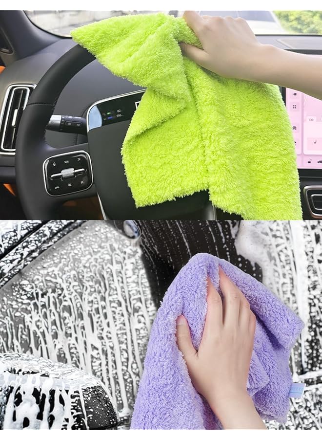 KASTWAVE Microfiber Cleaning Cloth For Car, 6 Pack 16In*16In Ultra Absorbent Car Drying, Polishing, Buffing & Interior Detailing Towel, Lint Free, Solid Color, Machine Washable - Image 4