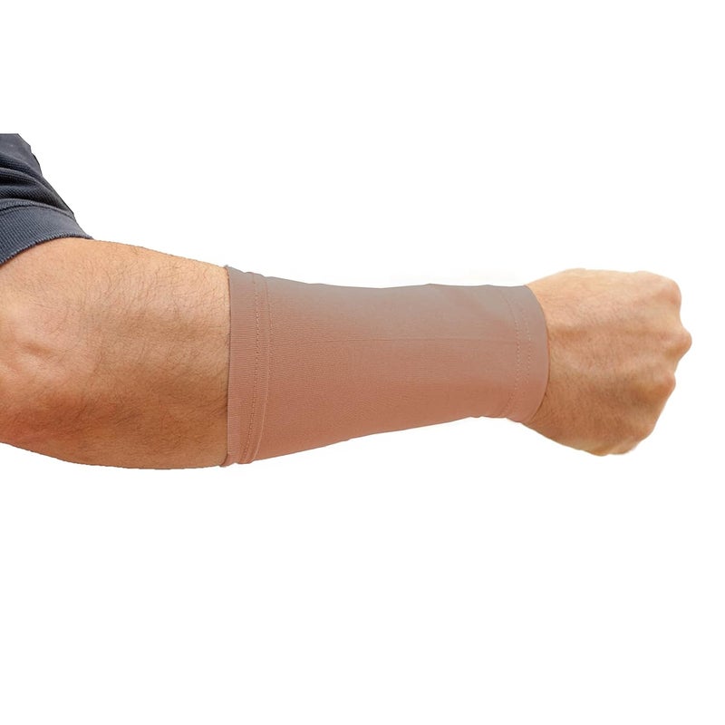 Tatjacket Tattoo Cover Up Concealer Sleeve, (2-PACK), Forearm or Ankle coverage, UPF 50 Protection, for Men & Women (Unisex), BROWN, ONE SIZE