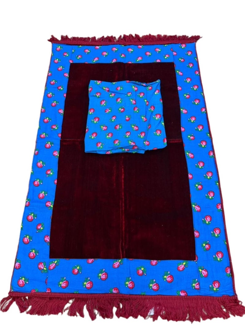 Shalki prayer rug with open prayer sheet (prayer robe) - Rose cool fabric - Image 1