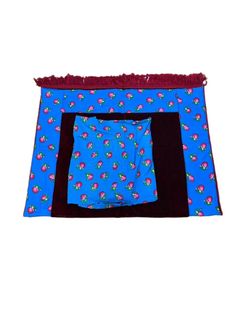 Shalki prayer rug with open prayer sheet (prayer robe) - Rose cool fabric - Image 2