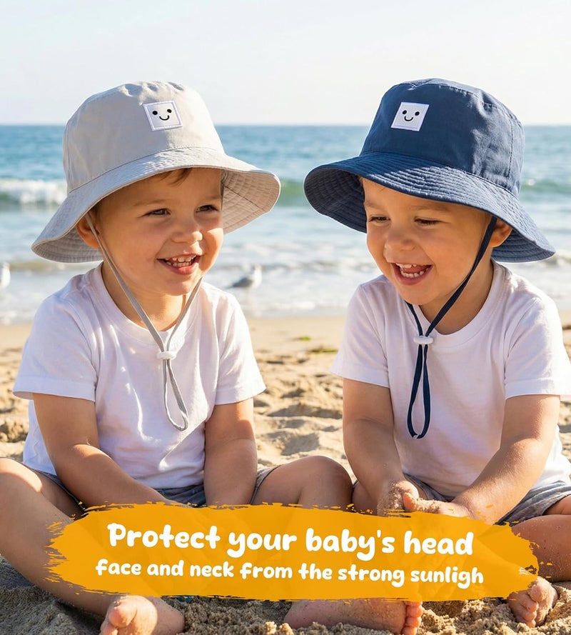 Baby Sun Hat UPF 50+ Adjustable Fit - 100% Polyester Breathable Mesh Toddler Sun Hat for Outdoor Beach Park Daily Use - Image 3