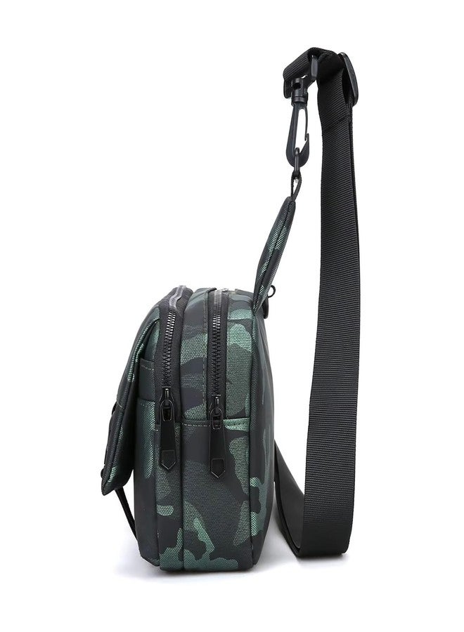 WildHorn Camo Crossbody Sling Bag for Men | Stylish Messenger & Shoulder Bag with Adjustable Strap | Water-Resistant Polyester Travel Sling for Daily Use & Outdoor Activities (Green) - Image 2