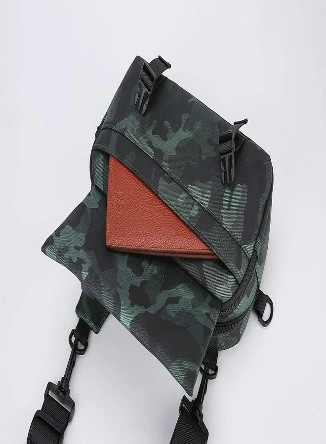 WildHorn Camo Crossbody Sling Bag for Men | Stylish Messenger & Shoulder Bag with Adjustable Strap | Water-Resistant Polyester Travel Sling for Daily Use & Outdoor Activities (Green) - Image 5