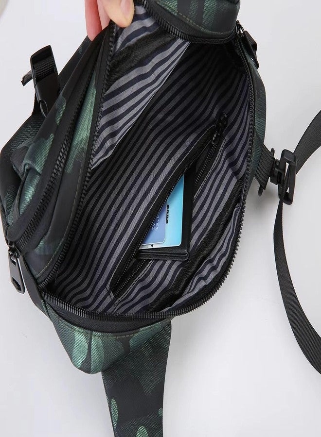 WildHorn Camo Crossbody Sling Bag for Men | Stylish Messenger & Shoulder Bag with Adjustable Strap | Water-Resistant Polyester Travel Sling for Daily Use & Outdoor Activities (Green) - Image 4