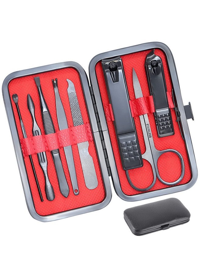 ONEHERE 8 PCS Nail Clippers, ONEHERE Premium Manicure Set, Professional Grooming Gift Kit, Pedicure Kit, Facial, Hand, Foot, Cuticle Nail Care Tools, Fingernail Clippers with Luxurious Portable Travel Case - Image 1