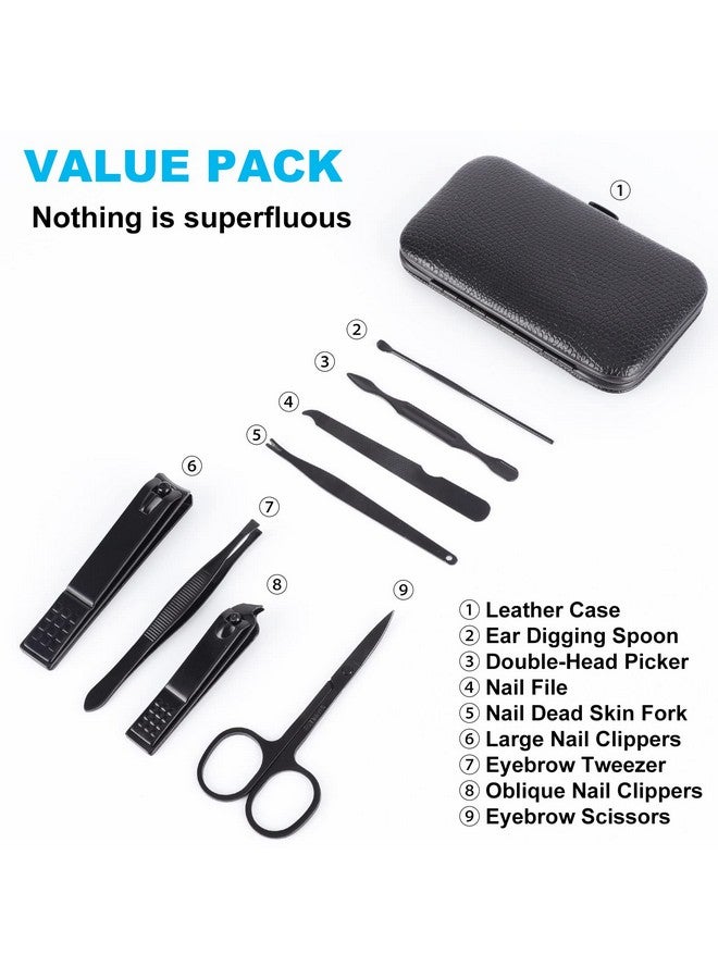 ONEHERE 8 PCS Nail Clippers, ONEHERE Premium Manicure Set, Professional Grooming Gift Kit, Pedicure Kit, Facial, Hand, Foot, Cuticle Nail Care Tools, Fingernail Clippers with Luxurious Portable Travel Case - Image 3