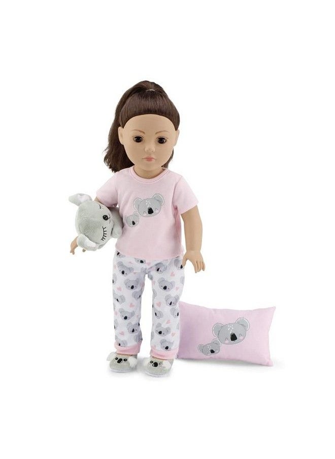 Emily Rose - 18 Inch Doll Clothes & Accessories Pj Pajamas Outfit ; Koala 18" Doll Pajama Gift Set With Doll Slippers Pet Koala Toy And Doll Pillow Accessory! - Image 1