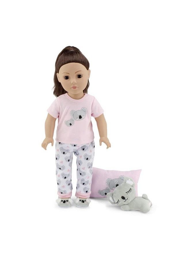 Emily Rose - 18 Inch Doll Clothes & Accessories Pj Pajamas Outfit ; Koala 18" Doll Pajama Gift Set With Doll Slippers Pet Koala Toy And Doll Pillow Accessory! - Image 1