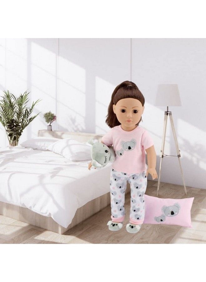 Emily Rose - 18 Inch Doll Clothes & Accessories Pj Pajamas Outfit ; Koala 18" Doll Pajama Gift Set With Doll Slippers Pet Koala Toy And Doll Pillow Accessory! - Image 1