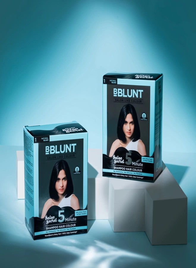 بي بلانت صبغة شعر بي بلانت ناتشورال بلاك، شامبو صبغة شعر في 5 دقائق - 20 مل × 10 (عبوة من قطعتين) | لون خلال 5 دقائق | 20 مل × 10 - Image 2