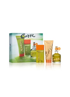 Curve Curve Men's Cologne Fragrance Set, Deodorant, Aftershave Balm & Cologne, Spicy Wood Magnetic Scent, Father's Day 3 Piece Gift Set  - Image 1