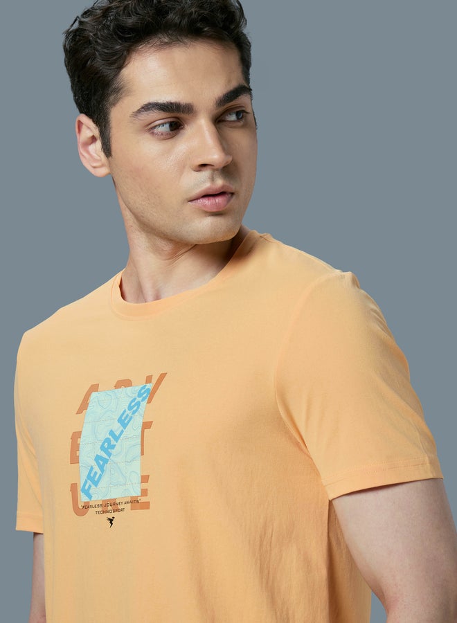 تكنوسبورت تيشيرت تكنوسبورت مطبوع بياقة دائرية وقماش مطاطي بأربعة اتجاهات - Image 3