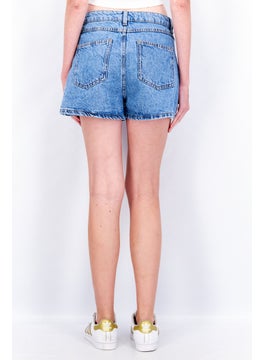 Women Washed Denim Short, Blue - pzsku/ZEB4821E6C687D147B9EAZ/45/_/1739110563/4b2a33af-54ed-4352-bbb2-099505031189