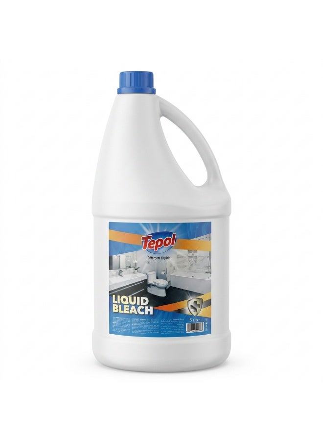TEPOL Liquid Bleach | Multi-Surface Disinfecting & Whitening Bleach | Laundry & Household Cleaning | 4 Liters