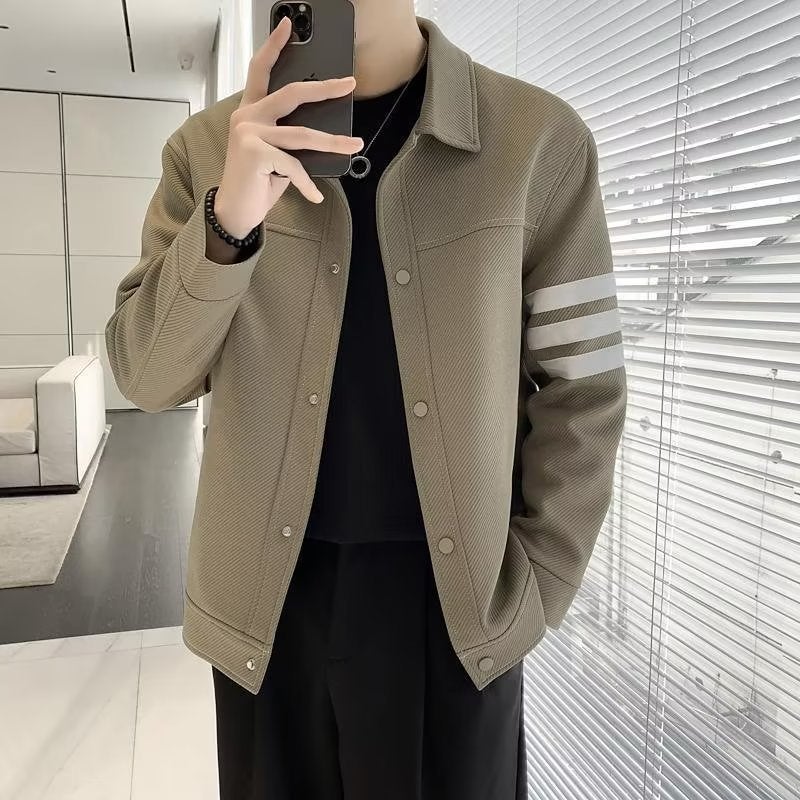 Jacket Men'S Arrival Planky Handsome High-End Men'S Fashion Brand Casual Striped Upper Clothes Men'S Jacket - Image 4