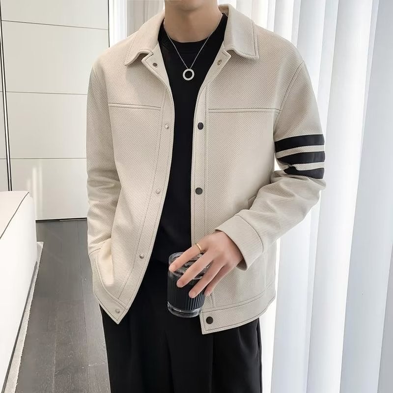Jacket Men'S Arrival Planky Handsome High-End Men'S Fashion Brand Casual Striped Upper Clothes Men'S Jacket - Image 5