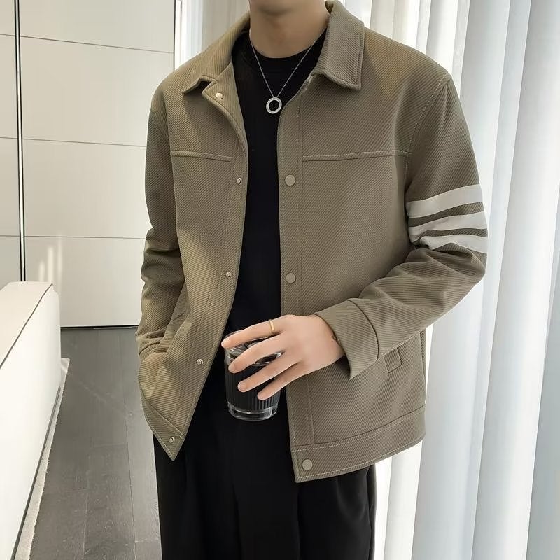 Jacket Men'S Arrival Planky Handsome High-End Men'S Fashion Brand Casual Striped Upper Clothes Men'S Jacket - Image 3