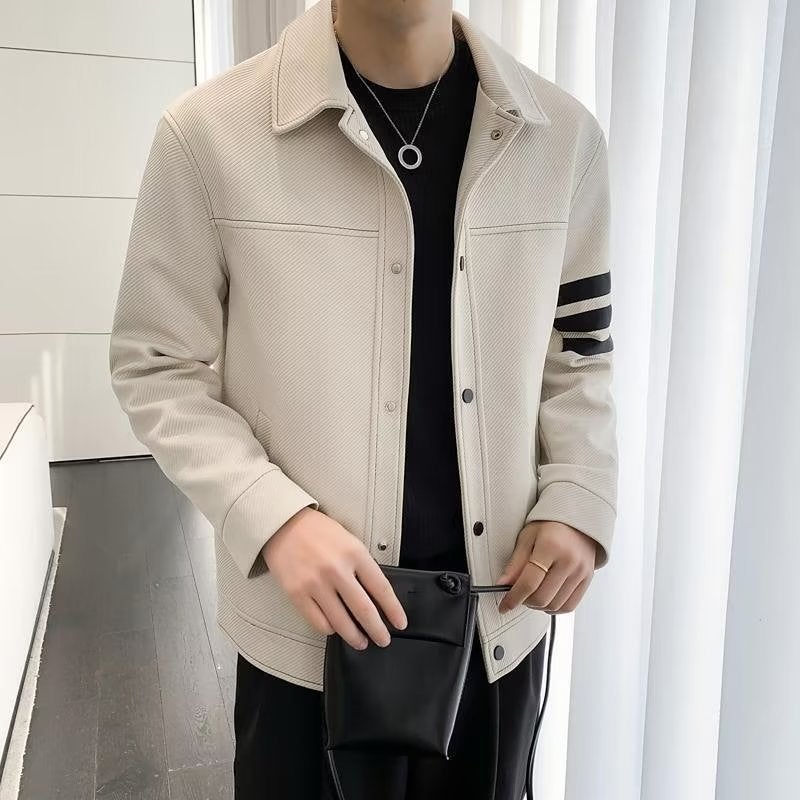 Jacket Men'S Arrival Planky Handsome High-End Men'S Fashion Brand Casual Striped Upper Clothes Men'S Jacket - Image 1