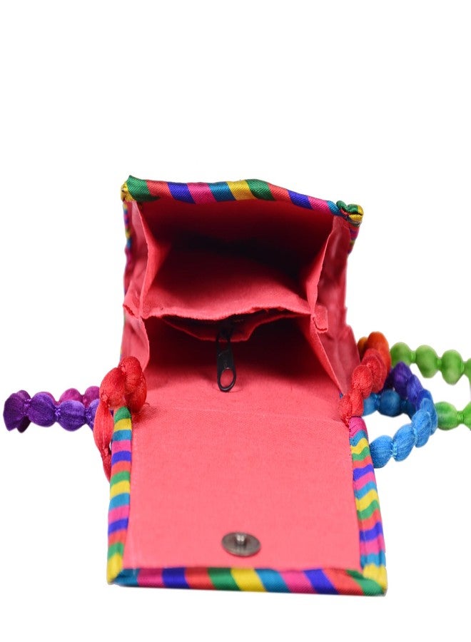 SuneshCreation Sunesh Creation Fabric Pouch Multicolor for Women & Girls for Your Makeup Accessories/Pencil Case Stationery Pack of 1 Design May Vary - Based on Availability Design You Receive May Differ. - Image 4
