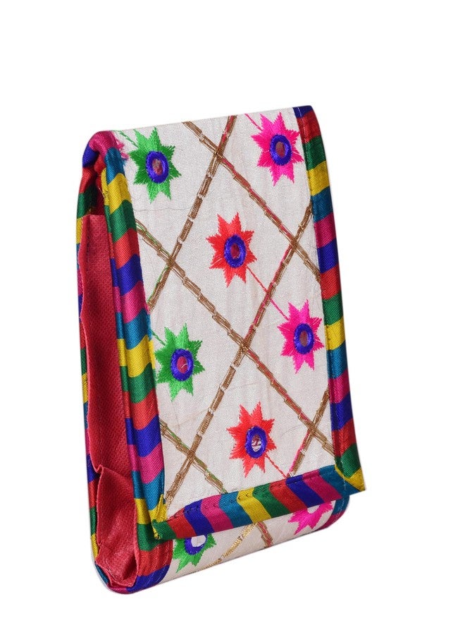 SuneshCreation Sunesh Creation Fabric Pouch Multicolor for Women & Girls for Your Makeup Accessories/Pencil Case Stationery Pack of 1 Design May Vary - Based on Availability Design You Receive May Differ. - Image 3