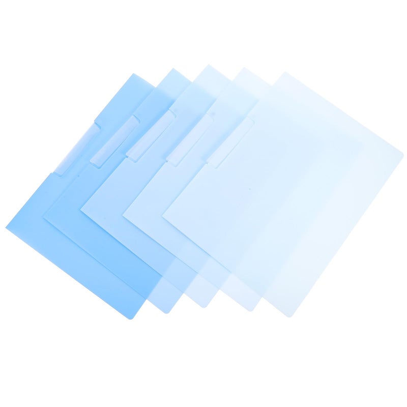 Rotating A4 File Folders with Dividers 5pcs Blue Gradient Plastic Organizer for Home Office School - Image 2