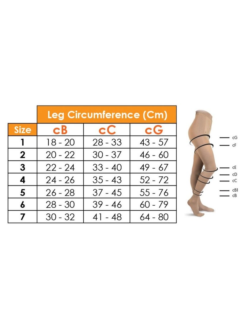 GO SILVER Over Knee High Compression Socks Class 2 (23-32 mmHG) Closed Toe with Silicone Flesh  - Image 3