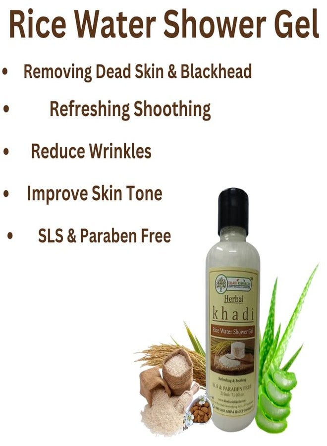 KHADI RISHIKESH Herbal Rice Water Shower Gel - 210x2=420ML | Rice Body Wash for Men and Womens | SLS and Paraben Free - Image 4