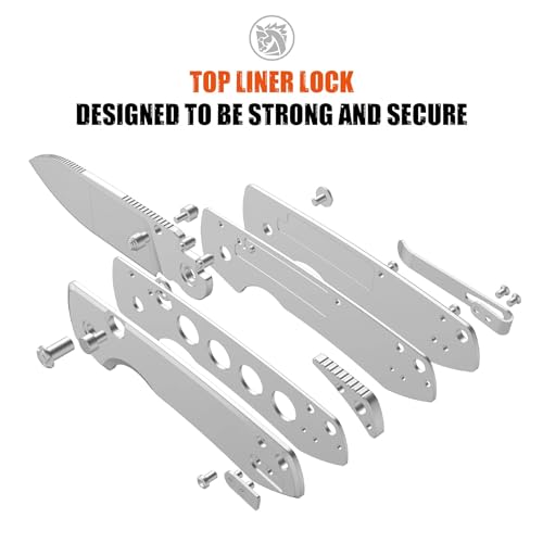 Vosteed Raccoon2.0 EDC Folding Pocket knife with Clip, Top Liner Lock Knife with 3.25" Sandvik 14C28N Steel Blade, Micarta Handle for Camping, Hiking - A2905 - Image 4