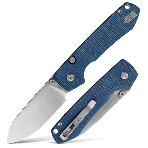 Vosteed Raccoon2.0 EDC Folding Pocket knife with Clip, Top Liner Lock Knife with 3.25" Sandvik 14C28N Steel Blade, Micarta Handle for Camping, Hiking - A2905 - Image 1