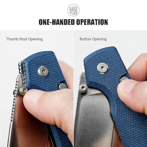Vosteed Raccoon2.0 EDC Folding Pocket knife with Clip, Top Liner Lock Knife with 3.25" Sandvik 14C28N Steel Blade, Micarta Handle for Camping, Hiking - A2905 - Image 3
