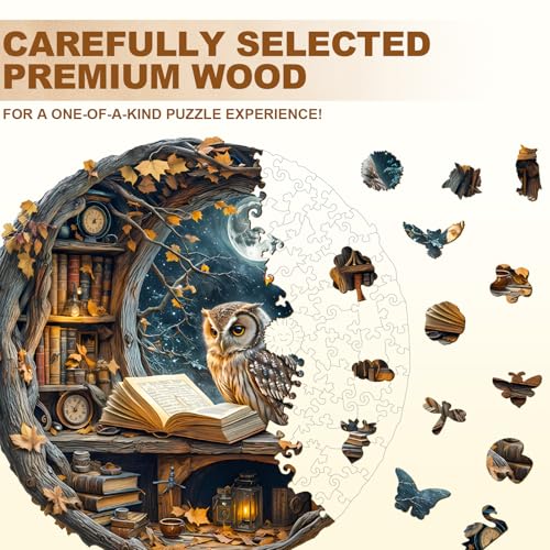 WOODBESTS Wooden Puzzles for Adults Moonlit Owl Wooden Jigsaw Puzzle Unique Animal Wood Puzzles Adult Xmas Puzzle Gifts for Puzzles Lovers270Pcs L 134x134 - Image 5