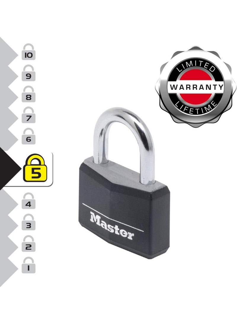 Master Lock 9150EURDBLK Key Padlock in Aluminium with Vinyl Cover - Image 4