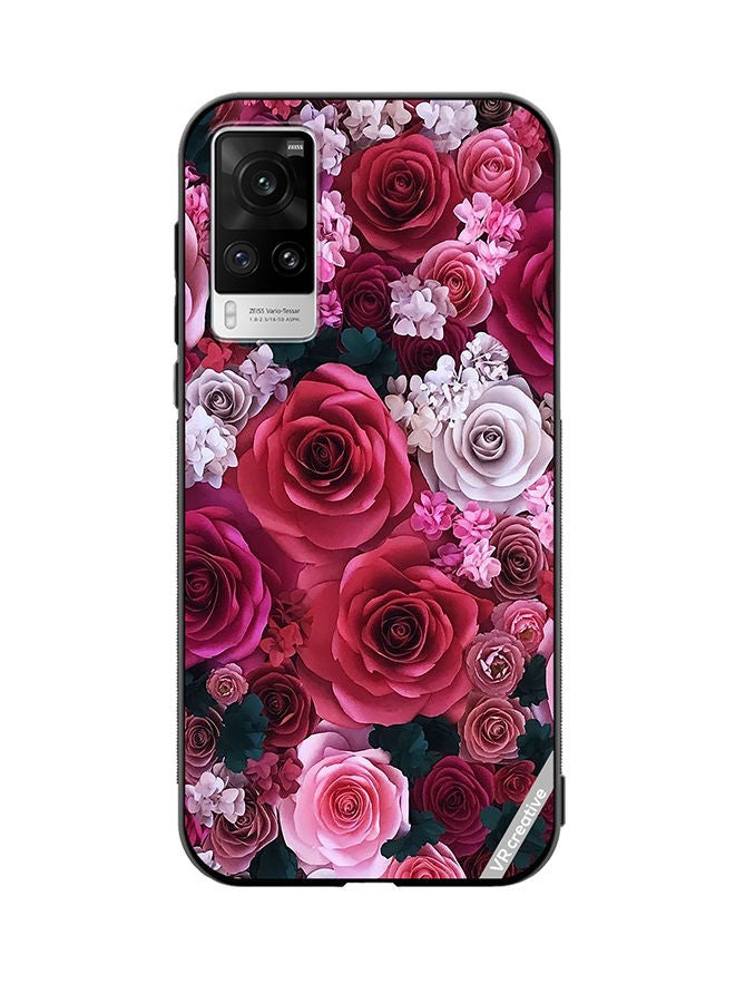 VR CREATIVE Protective Case Cover For Vivo X60 Pro Rose Flower Design Multicolour - Image 1