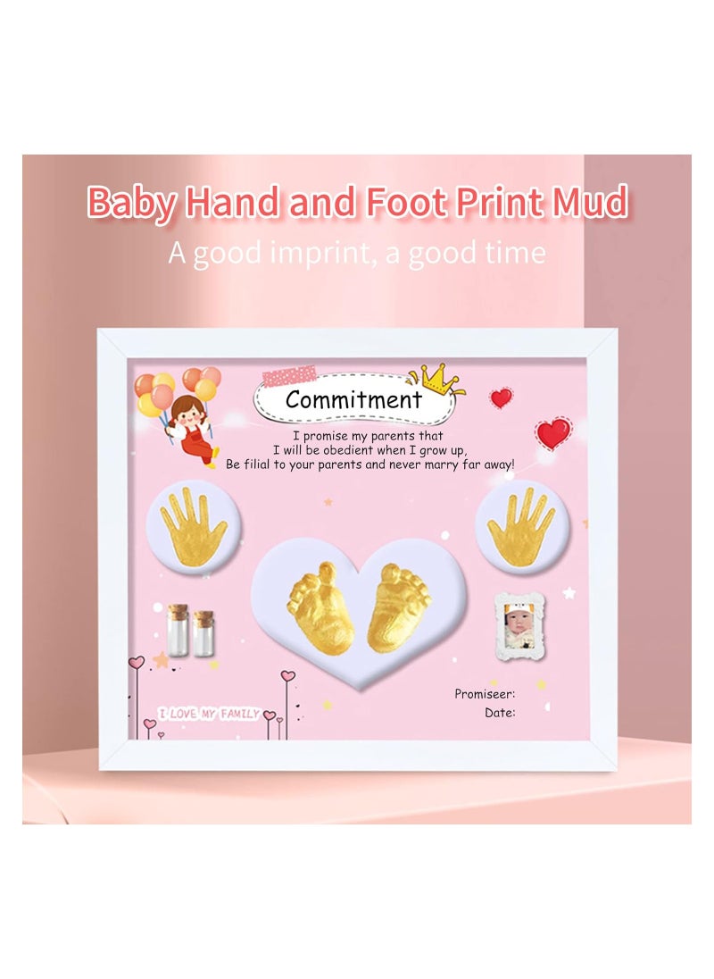 SYOSI Baby Hand and Footprint Kit, Keepsake Hands Casting kit, Newborn Baby Nursery Memory Art Photo Frame Kit, Baby Shower Picture Frames, for New Parents Gift, Clay Hand Print Picture Frame  - Image 2