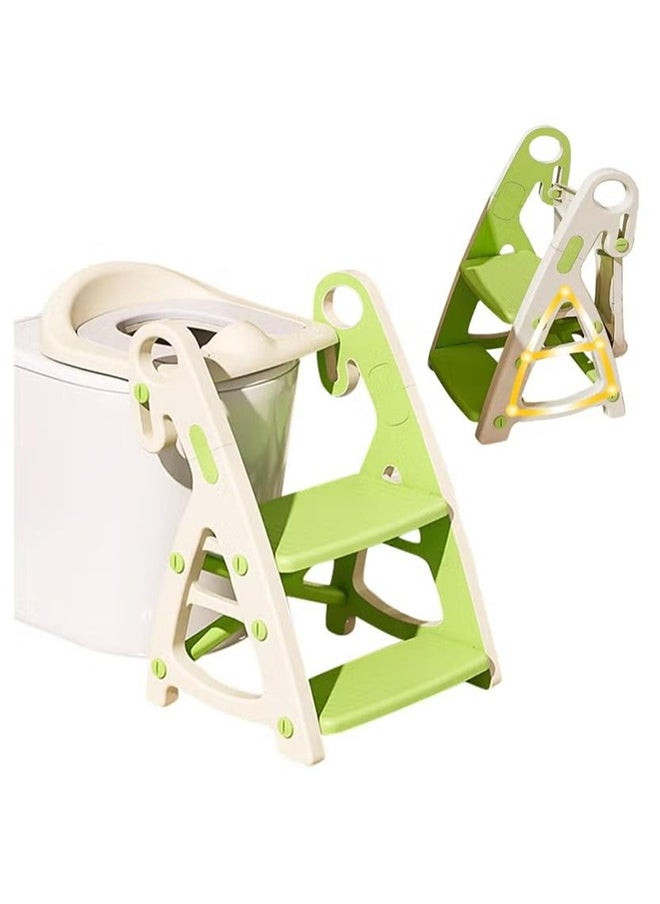 XiuWoo 2-In-1 Baby Potty Training Toilet Seat With Height Adjustable, Step Stool Ladder  - Image 1