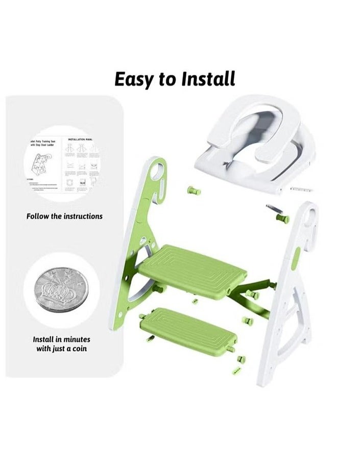 XiuWoo 2-In-1 Baby Potty Training Toilet Seat With Height Adjustable, Step Stool Ladder  - Image 4