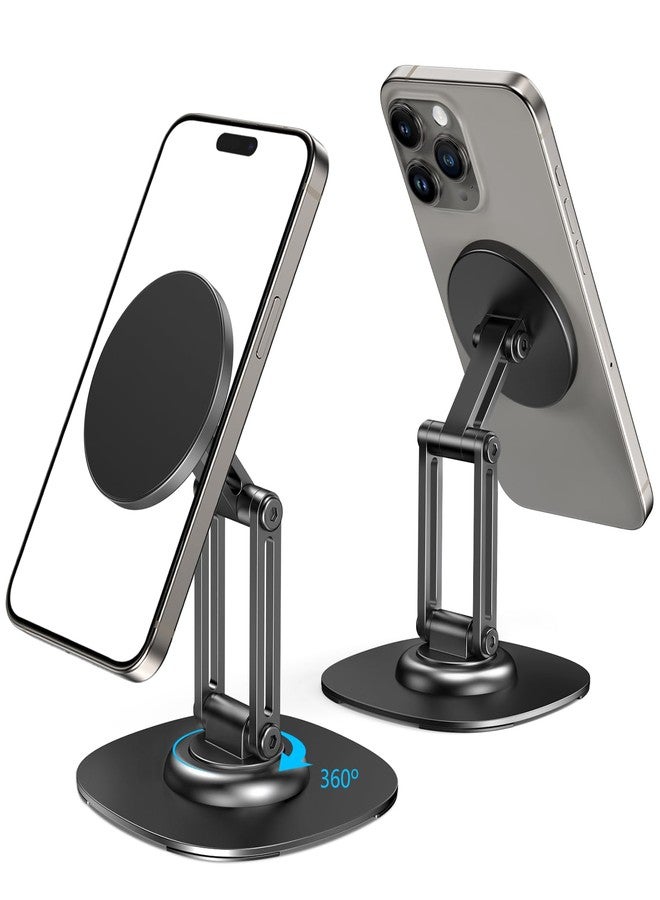 CreaDream Magnetic Phone Holder with 360 Rotating Base, Foldable and Adjustable Magnetic Phone Holder, Compatible with iPhone 15 14 13 12 All MagSafe Phones - Image 1