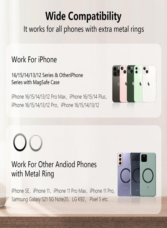 CreaDream Magnetic Phone Holder with 360 Rotating Base, Foldable and Adjustable Magnetic Phone Holder, Compatible with iPhone 15 14 13 12 All MagSafe Phones - Image 5