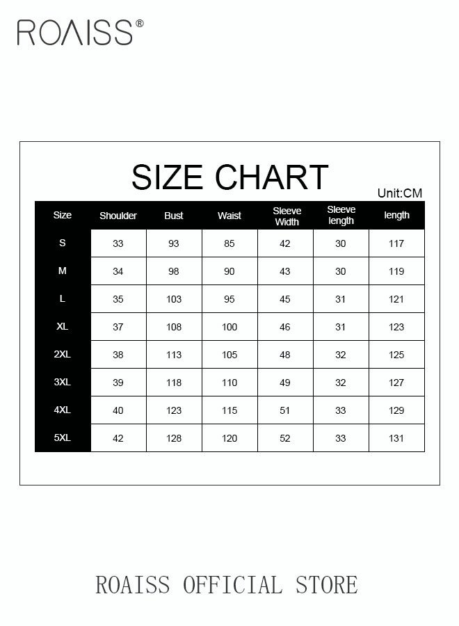 roaiss Ladies Comfortable Puff Sleeve Short Sleeve Dress for Daily Commute - Round Neckline Cotton A-Line Dress with Simple Design and Soothing Solid Color Featuring High Waist  - Image 3