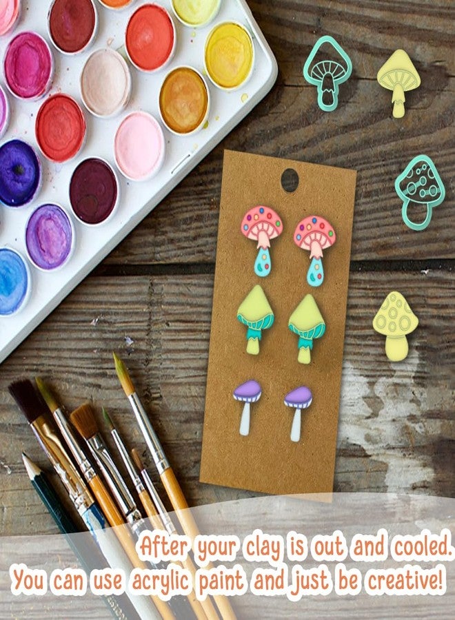 ACRNIGHEET Mushroom Clay Cutters - 15pcs 3D Clay Cutters for Polymer Clay, Clay Cutters Shapes Mushroom, Cookie Cutter, DIY Earring Making Tools with Storage Box - Image 5