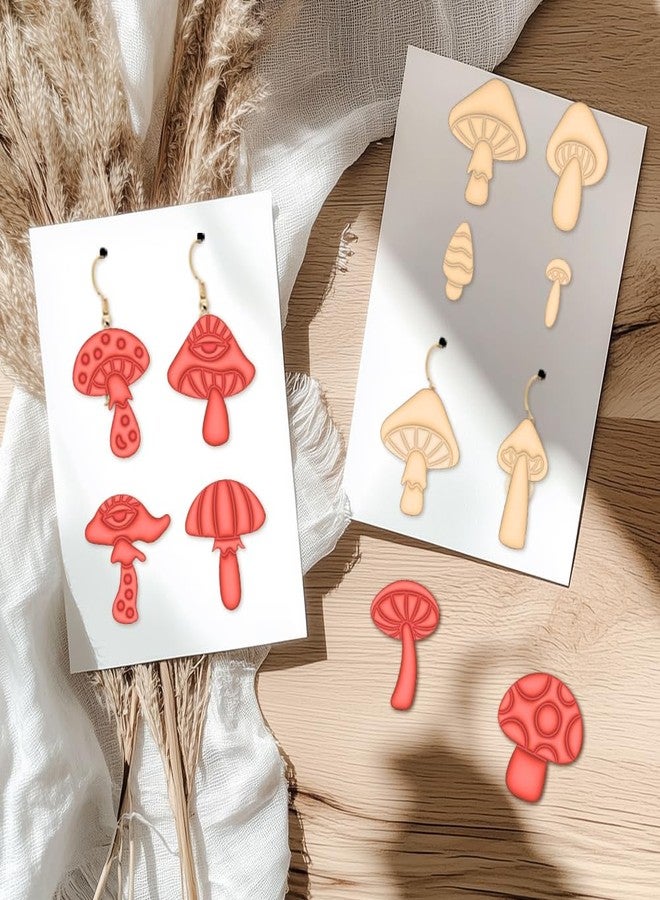 ACRNIGHEET Mushroom Clay Cutters - 15pcs 3D Clay Cutters for Polymer Clay, Clay Cutters Shapes Mushroom, Cookie Cutter, DIY Earring Making Tools with Storage Box - Image 3